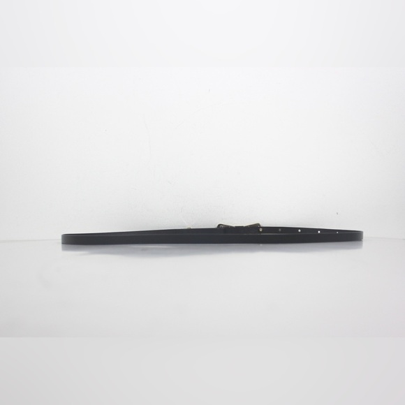 Super Skinny Black Leather Belt with Gold Bow Buckle 32 33 34 35 36 37 38 39 - Picture 4 of 7